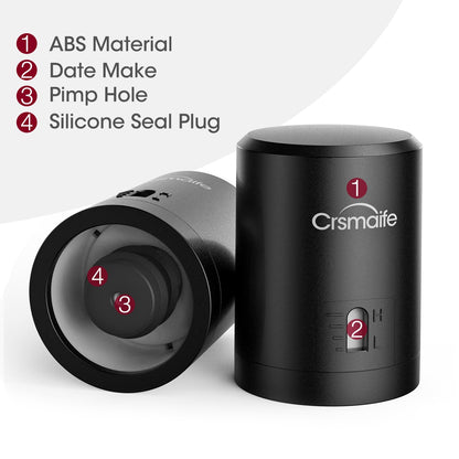 ABS Vacuum Red Wine Bottle Cap Stopper ship from US Vacuum Pump Sealer Wine Fresh Keeper Plug Champagne Cork Kitchen Bar Tool