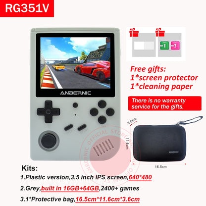 ANBERNIC New RG351V Retro Games Built-in 16G RK3326 Open Source 3.5 INCH 640*480 handheld game console Emulator For  kid Gift