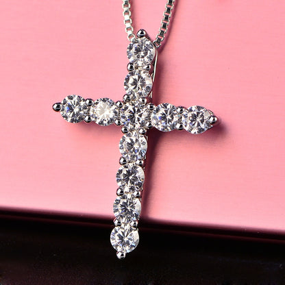 YANHUI Good Quality Cubic Zircon Cross Pendant Necklace Original Tibetan Silver Choker Statement Necklace Women Gift Jewelry