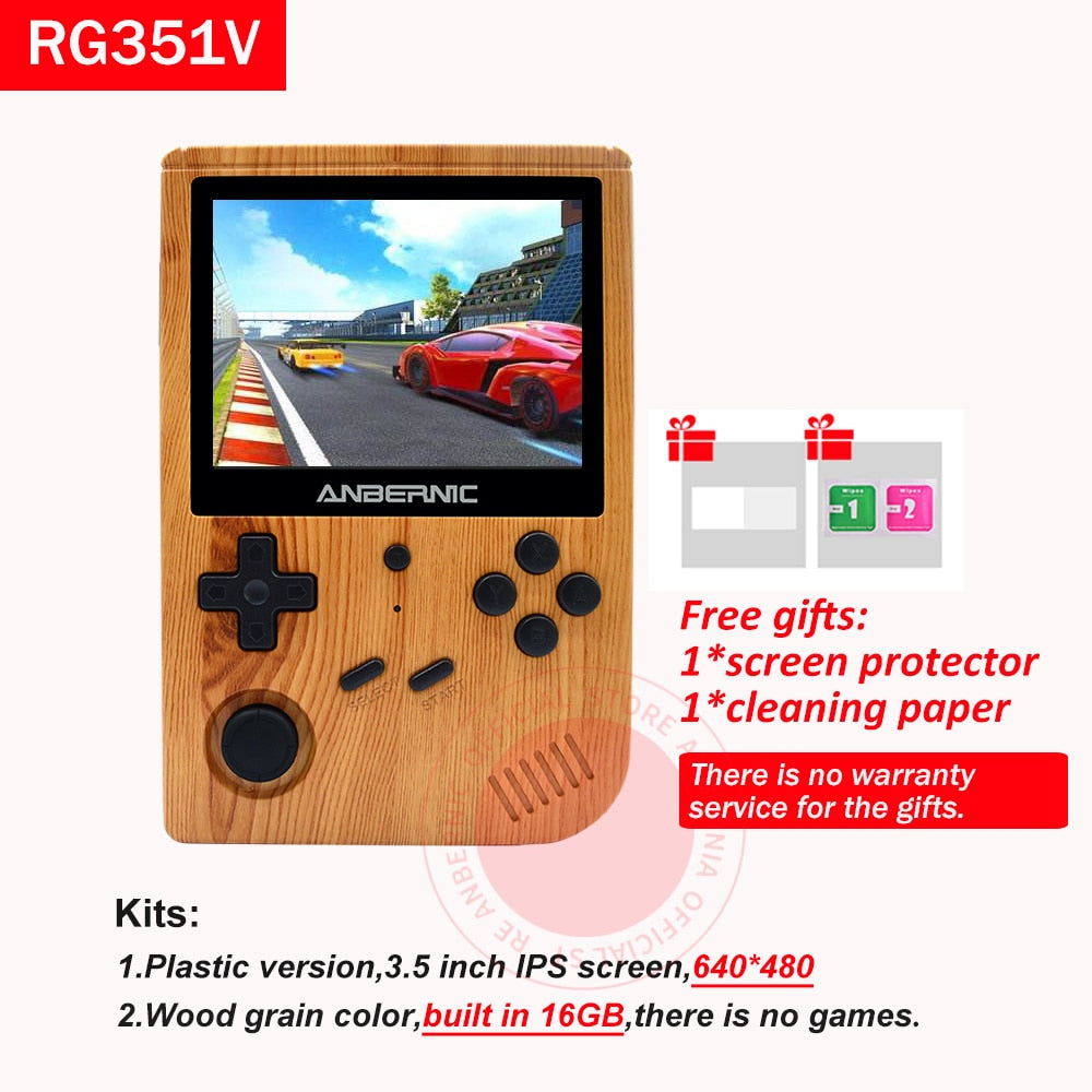 ANBERNIC New RG351V Retro Games Built-in 16G RK3326 Open Source 3.5 INCH 640*480 handheld game console Emulator For  kid Gift