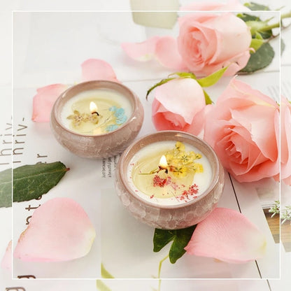 Flower Aromatherapy Candle Soy Wax Home Decorative Scented Candles Birthday Wedding Party Home Decoration Aroma Candles in A Jar