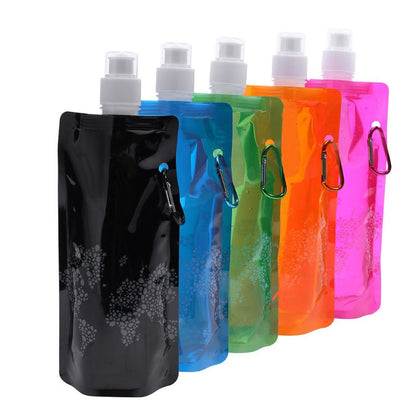 2pcs Portable Ultralight Foldable Water Bag Silicone Water Bottle Bag Outdoor Sport Supplies Hiking Camping Soft Flask Water Bag