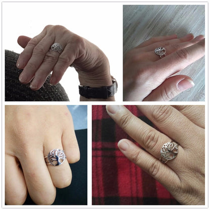 Classic Tree of Life Silver Color Rings for Fashion Accessories(JewelOra RI102308)