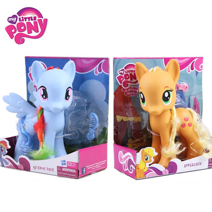 22cm My Little Pony Toys Rarity Apple Jack Rainbow Dash Princess Celestia Action Figure Collection Model Doll For Kids Gifts