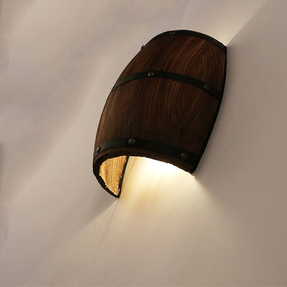American style wine barrel loft original wood creative wall lamp bedside lamp decoration bar homestay living room bedroom light