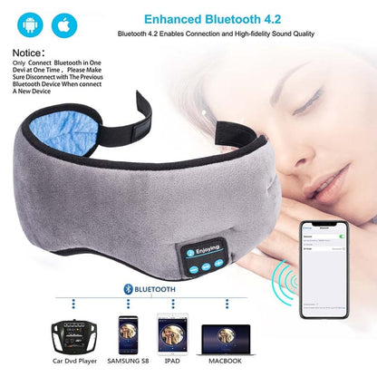 JINSERTA Wireless Stereo Bluetooth Earphone Sleep Mask 5.0 Bluetooth Sleep Soft Earphones Support Handsfree Sleeping Eye Mask