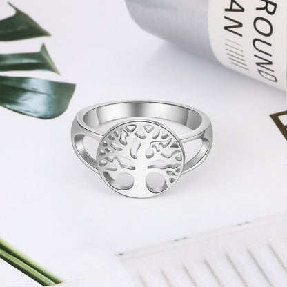 Classic Tree of Life Silver Color Rings for Fashion Accessories(JewelOra RI102308)