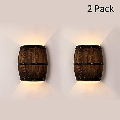 American style wine barrel loft original wood creative wall lamp bedside lamp decoration bar homestay living room bedroom light