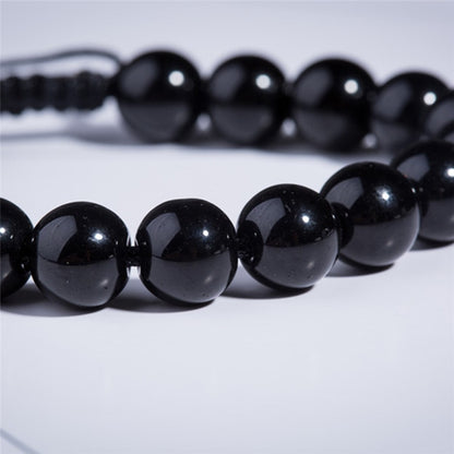 1pcs Adjustable Obsidian 10mm Stone Bracelet Healthcare Bracelet Weight Loss Bracelet Slimming Product Round Black Bracelet