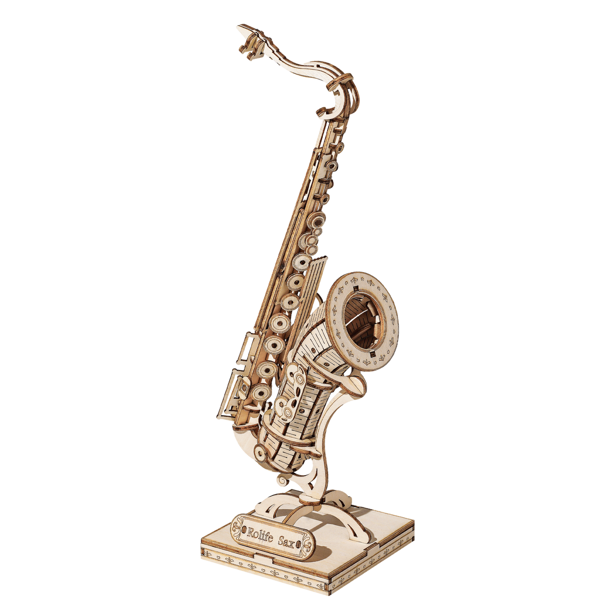 Robotime 3D Musical Instrument Wooden Puzzle Game Assembly Saxophone Drum 4 Kinds DIY Kit Accordion Cello Toy Gift for Children