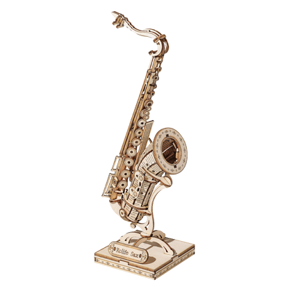 Robotime 3D Musical Instrument Wooden Puzzle Game Assembly Saxophone Drum 4 Kinds DIY Kit Accordion Cello Toy Gift for Children