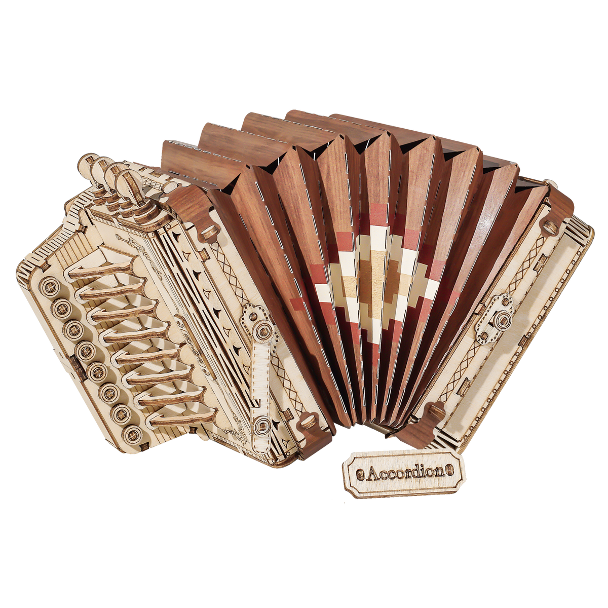 Robotime 3D Musical Instrument Wooden Puzzle Game Assembly Saxophone Drum 4 Kinds DIY Kit Accordion Cello Toy Gift for Children
