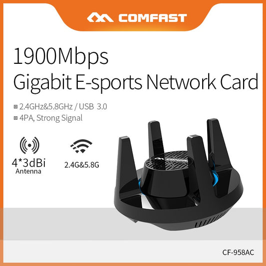Comfast 1900Mbps Gigabit Wireless WiFi Adapter Dual Band 2.4 &amp; 5.8Ghz High Power Gaming Network Card