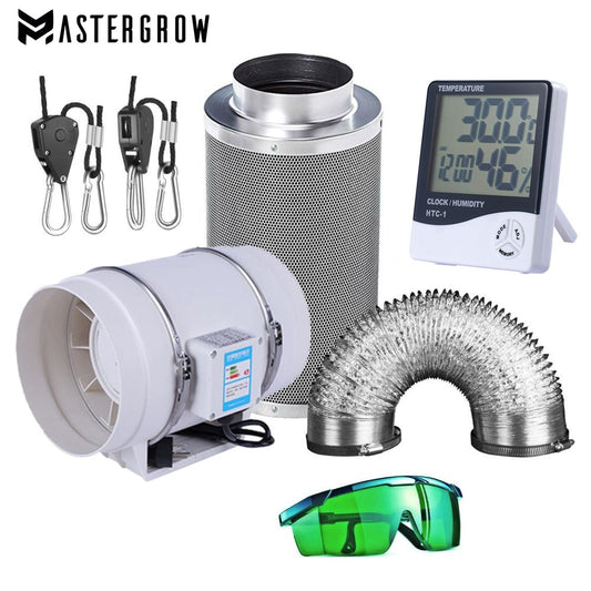 220V Centrifugal Fans&amp; 4/5/6 Inch Activated Carbon Air Filter Set For Led grow light Indoor Hydroponics Grow Tent Greenhouses