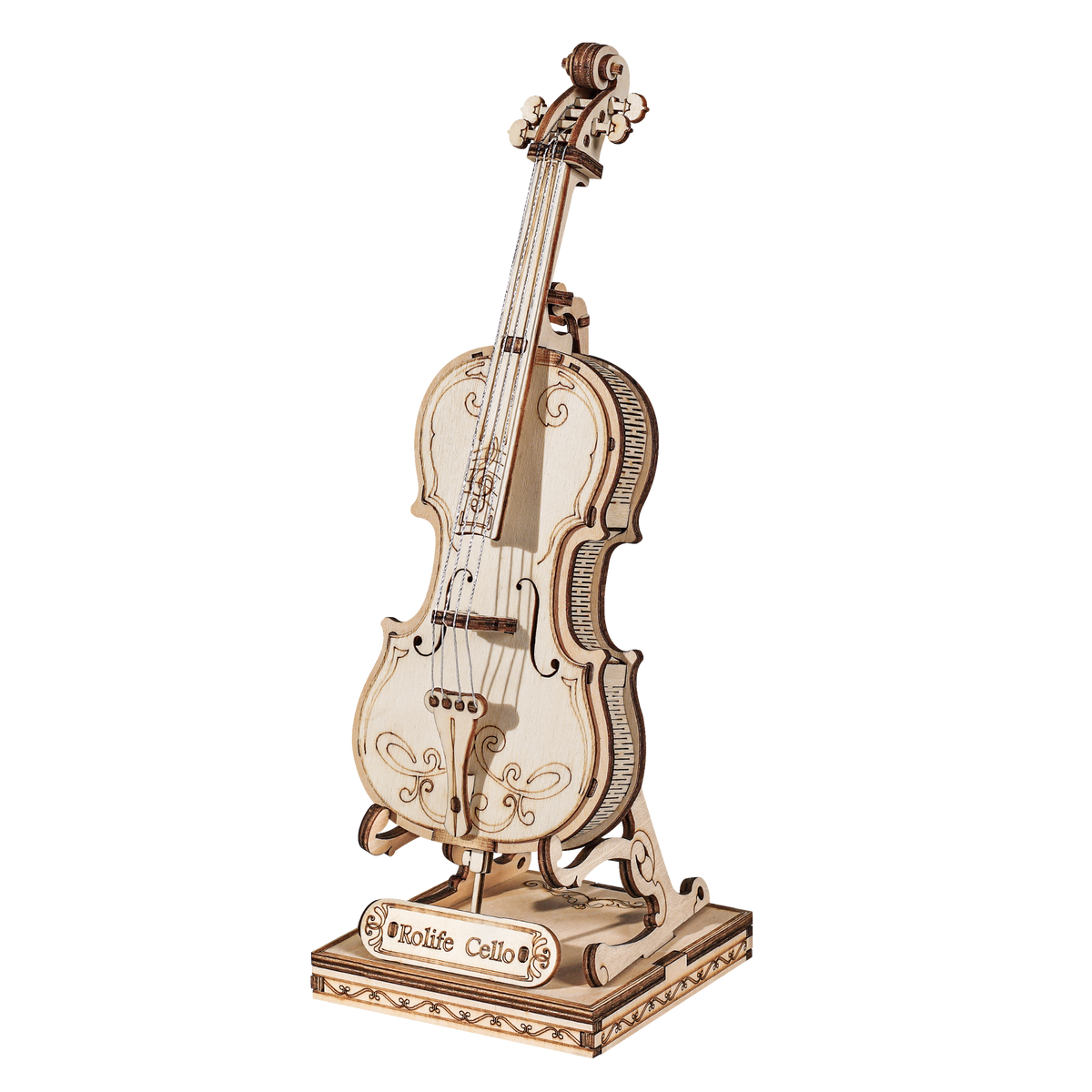 Robotime 3D Musical Instrument Wooden Puzzle Game Assembly Saxophone Drum 4 Kinds DIY Kit Accordion Cello Toy Gift for Children