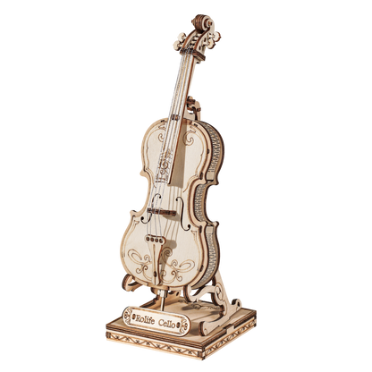 Robotime 3D Musical Instrument Wooden Puzzle Game Assembly Saxophone Drum 4 Kinds DIY Kit Accordion Cello Toy Gift for Children