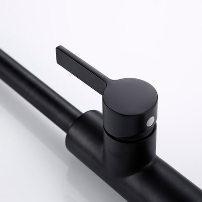 New Arrival Kitchen Faucet Swivel With Invisible Pull Out Nozzle Sprayer Gooseneck Pull Down Mixer Sink Tap in Matt Black