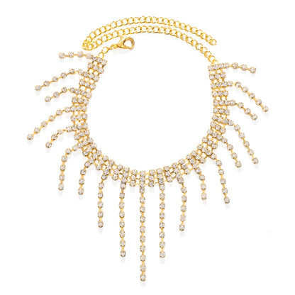 1PC Stonefans Full Rhinestone Tassel Adjustable Ankles Foot Chain Jewelry for Women Crystal Anklets Cheville Bracelet Leg Gifts