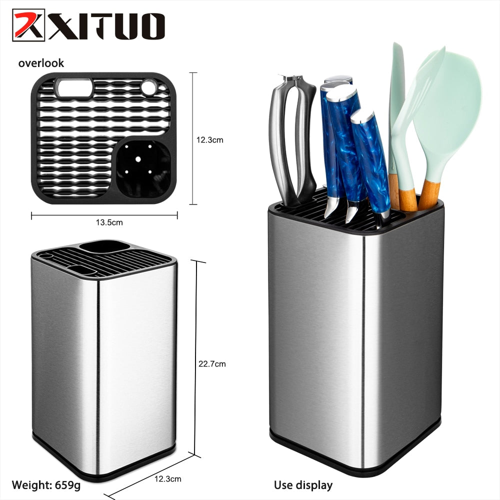 XITUO Stainless Steel Knife Holder  Kitchen Stand Holder Multi-tool High Quality Storage Tool For Damascus Chef Knife Meat Knife