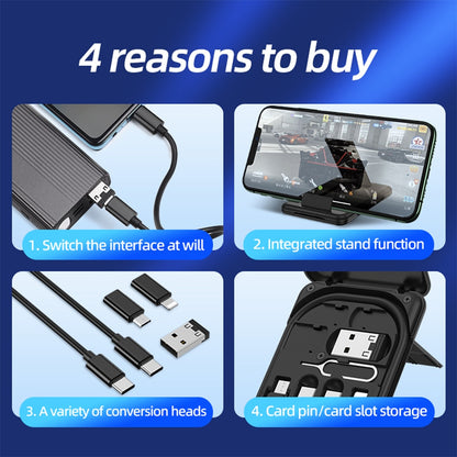 Hoco 6 in 1 Multifunctional Phone Charge Cable Kit For iPhone 14 13 12 Pro Max Micro USB Cable Type C Adapter Fast Charger Cable