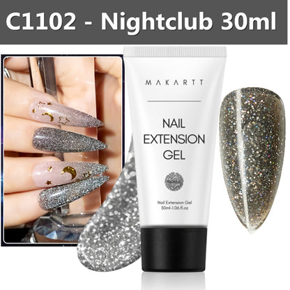 Makartt Poly Nail Gel, 50ML Clear / Pink / Nude Nature Nail Extension Gel Glitter Builder Nail Gel Fall Trendy DIY Nail Art