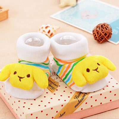 1 Pair 0-16 Month Socks with Printed for Newborns Baby Children's Clothes Stuff Boys Girls Slippers Infant Shoes Kids Socks