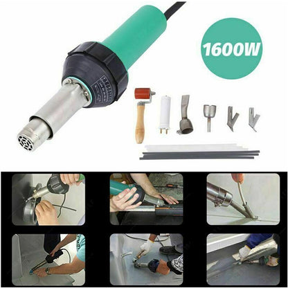 Honhill 1500W 1600W Hot Air Torch Plastic Welding Gun Machine Hot Air Welding PVC Plastic Repairing Machine For Welder + Flat