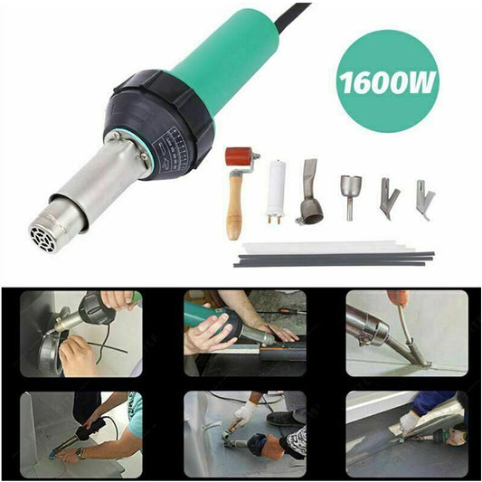 Honhill 1500W 1600W Hot Air Torch Plastic Welding Gun Machine Hot Air Welding PVC Plastic Repairing Machine For Welder + Flat
