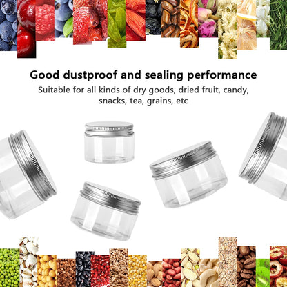 20pcs 30/50/60/80/100/120/150ml Empty Plastic Clear Cosmetic Jars Makeup Container Clear Jar Face Cream Sample Pot Container