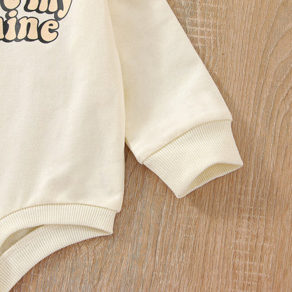 2022-08-08 Lioraitiin  0-24M Newborn Infant Baby Boy Girl 2Pcs Autumn Bodysuit Long Sleeve Sunshine Letter Printed Jumpsuit