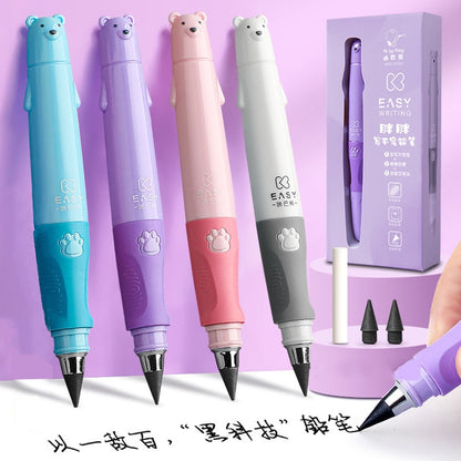 Cute Kids Infinity Pencil Lapiz Infinito Stationery Art Supplies No Ink Magic Pencil lapiz Kawaii Positive Posture Writing Pen