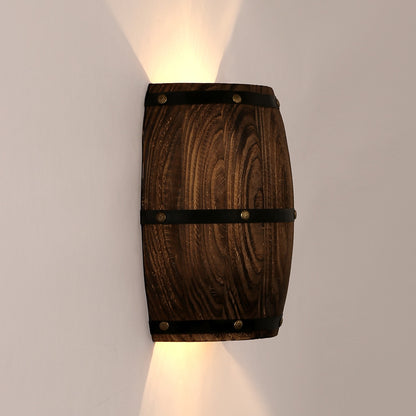 American style wine barrel loft original wood creative wall lamp bedside lamp decoration bar homestay living room bedroom light