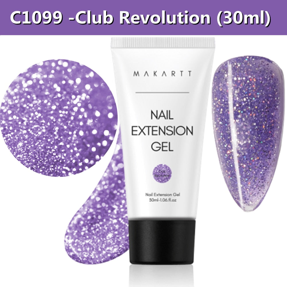 Makartt Poly Nail Gel, 50ML Clear / Pink / Nude Nature Nail Extension Gel Glitter Builder Nail Gel Fall Trendy DIY Nail Art