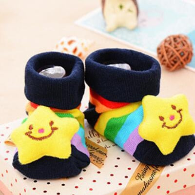 1 Pair 0-16 Month Socks with Printed for Newborns Baby Children's Clothes Stuff Boys Girls Slippers Infant Shoes Kids Socks