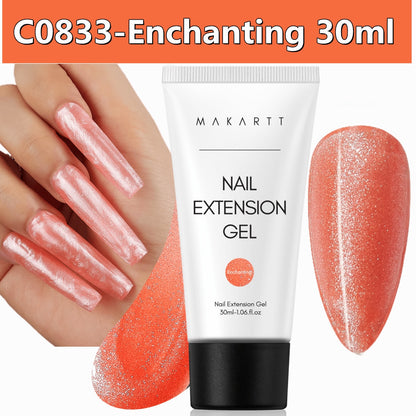 Makartt Poly Nail Gel, 50ML Clear / Pink / Nude Nature Nail Extension Gel Glitter Builder Nail Gel Fall Trendy DIY Nail Art