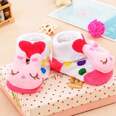 1 Pair 0-16 Month Socks with Printed for Newborns Baby Children's Clothes Stuff Boys Girls Slippers Infant Shoes Kids Socks