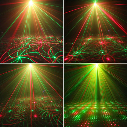 ESHINY Mini 4in1 Pattern Effect R&amp;G Audio Star Whirlwind Laser Projector Stage Disco DJ Club Bar KTV Family Party Light Show P14