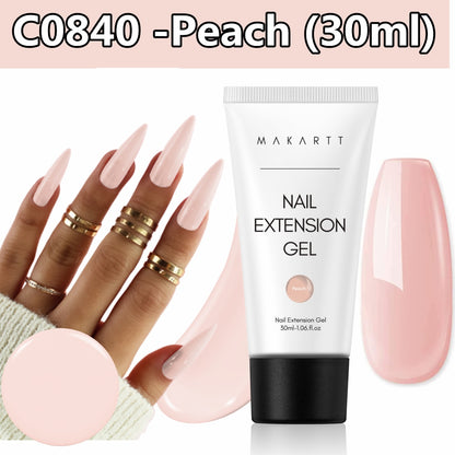 Makartt Poly Nail Gel, 50ML Clear / Pink / Nude Nature Nail Extension Gel Glitter Builder Nail Gel Fall Trendy DIY Nail Art