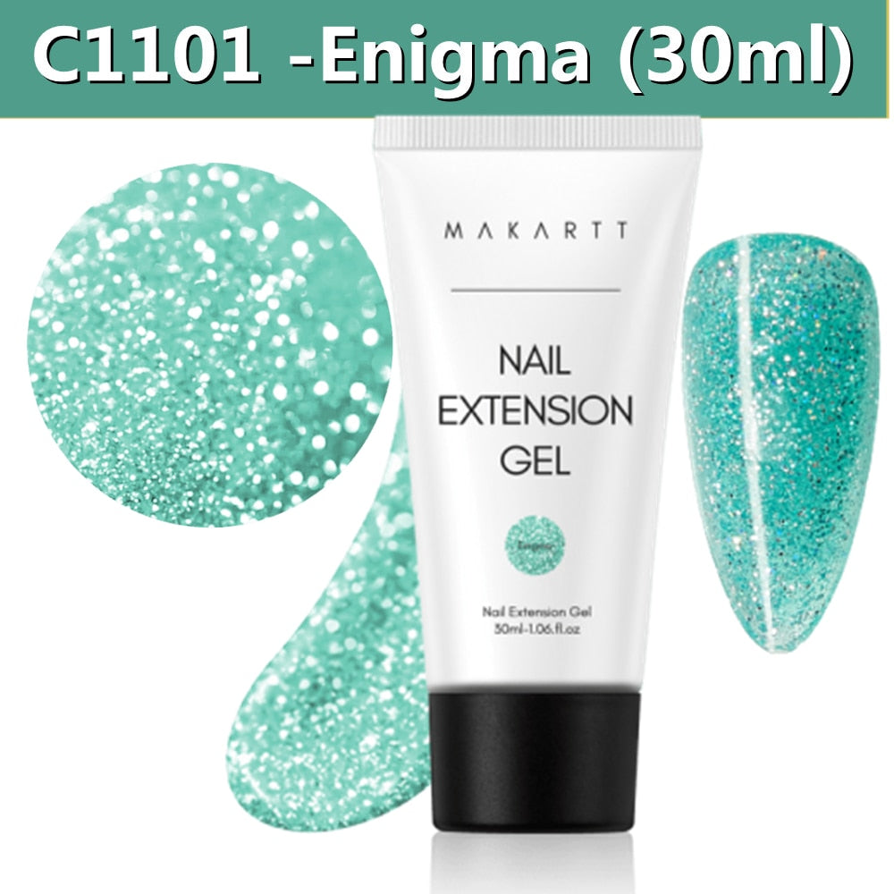 Makartt Poly Nail Gel, 50ML Clear / Pink / Nude Nature Nail Extension Gel Glitter Builder Nail Gel Fall Trendy DIY Nail Art