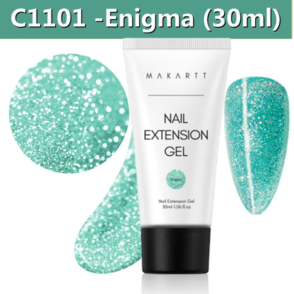 Makartt Poly Nail Gel, 50ML Clear / Pink / Nude Nature Nail Extension Gel Glitter Builder Nail Gel Fall Trendy DIY Nail Art
