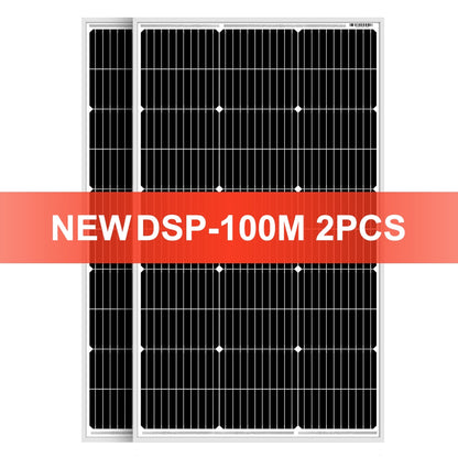 DOKIO 100W 18V Solar Panel Waterproof Glass Solar Panel 200W 300W 400W Home/RV/Camping Rechargeable Monocrystalline Solar Panel