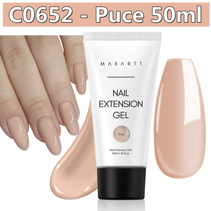 Makartt Poly Nail Gel, 50ML Clear / Pink / Nude Nature Nail Extension Gel Glitter Builder Nail Gel Fall Trendy DIY Nail Art