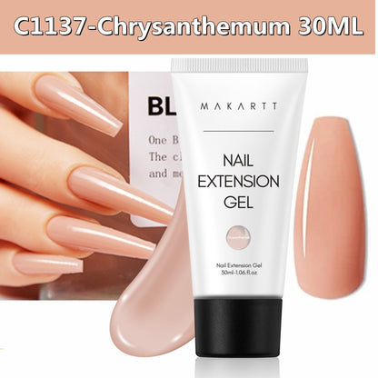 Makartt Poly Nail Gel, 50ML Clear / Pink / Nude Nature Nail Extension Gel Glitter Builder Nail Gel Fall Trendy DIY Nail Art
