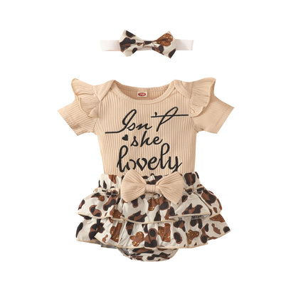 2022-02-16 Lioraitiin 0-24M Newborn Infant Baby Girl 3Pcs Summer Clothing Set Short Sleeve Letter Printed Bodysuit Top Shorts