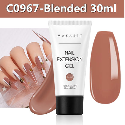 Makartt Poly Nail Gel, 50ML Clear / Pink / Nude Nature Nail Extension Gel Glitter Builder Nail Gel Fall Trendy DIY Nail Art