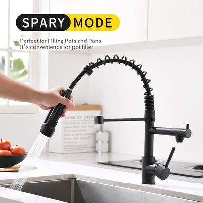 Spring Style Kitchen Faucet Brushed Nickel Faucet Pull Out Torneira All Around Rotate Swivel Water Outlet Mixer Tap 866026