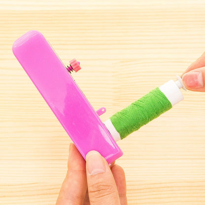 1pc Portable Mini Manual Sewing Machine Simple Operation Sewing Tools Handheld Apparel Cloth Fabric Handy Quick Needlework Tool