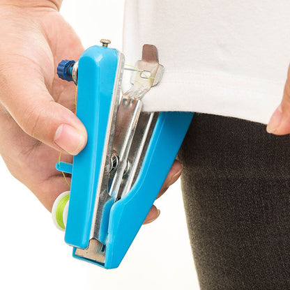 1pc Portable Mini Manual Sewing Machine Simple Operation Sewing Tools Handheld Apparel Cloth Fabric Handy Quick Needlework Tool