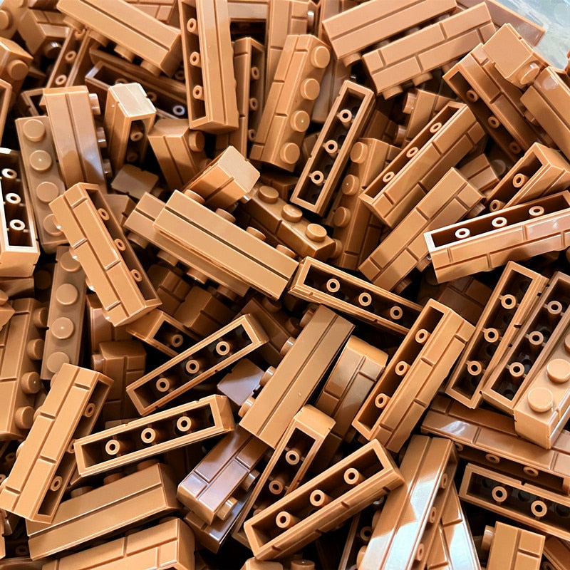 50pcs DIY Building Blocks Thick wall Figures Bricks 1x4 Dots Educational Creative Size Compatible With Brands Toys for Children