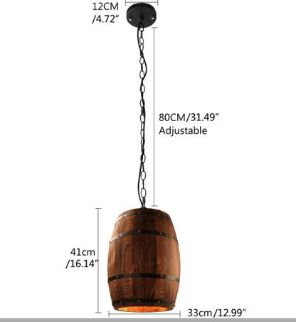American modern nature loft wood Wine barrel E27 hanging vintage pendant lights for dining room living room restaurant cafe bar
